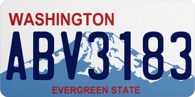 WA license plate ABV3183