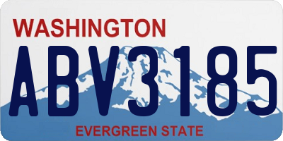 WA license plate ABV3185