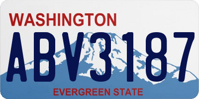 WA license plate ABV3187
