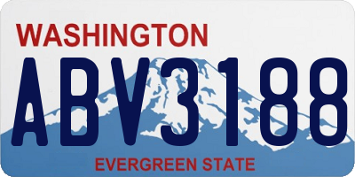 WA license plate ABV3188
