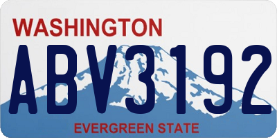 WA license plate ABV3192