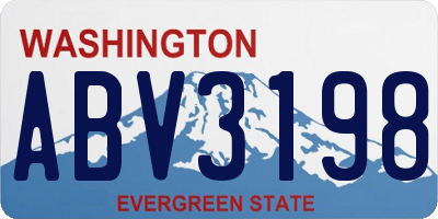 WA license plate ABV3198