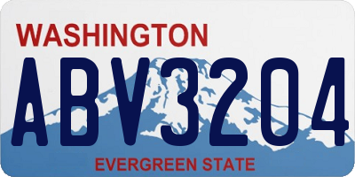WA license plate ABV3204