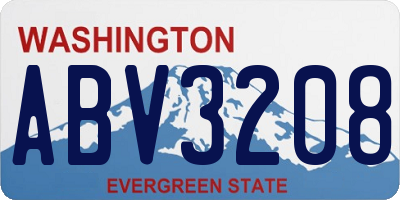 WA license plate ABV3208