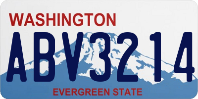 WA license plate ABV3214