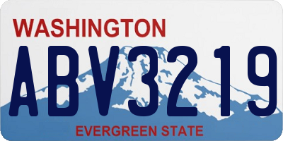 WA license plate ABV3219