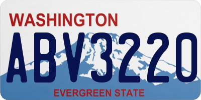 WA license plate ABV3220