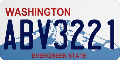 WA license plate ABV3221