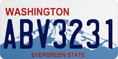 WA license plate ABV3231