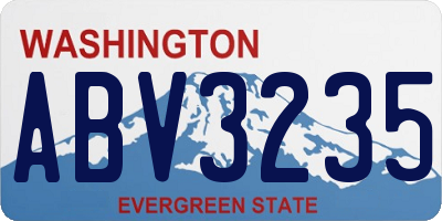 WA license plate ABV3235