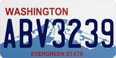 WA license plate ABV3239