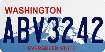WA license plate ABV3242