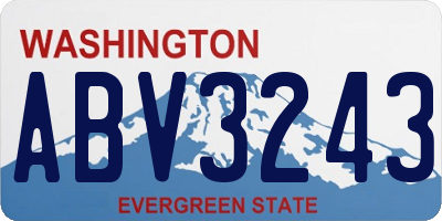 WA license plate ABV3243