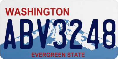 WA license plate ABV3248
