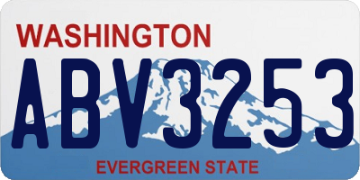WA license plate ABV3253