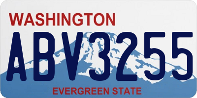 WA license plate ABV3255