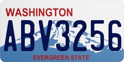 WA license plate ABV3256