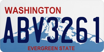 WA license plate ABV3261