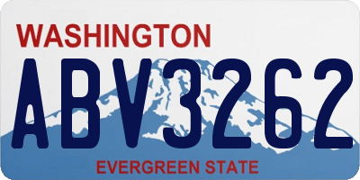 WA license plate ABV3262
