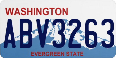 WA license plate ABV3263