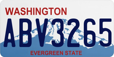 WA license plate ABV3265