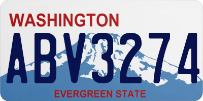WA license plate ABV3274