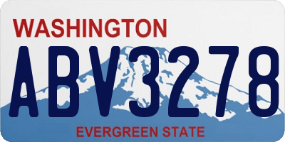 WA license plate ABV3278