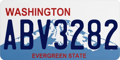 WA license plate ABV3282