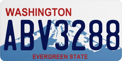 WA license plate ABV3288