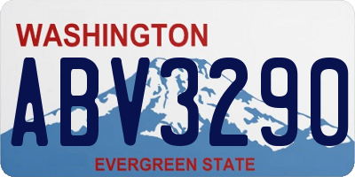 WA license plate ABV3290