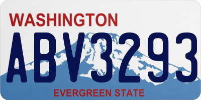 WA license plate ABV3293