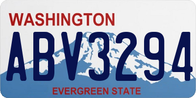 WA license plate ABV3294