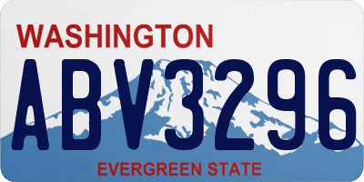 WA license plate ABV3296
