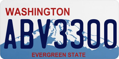 WA license plate ABV3300