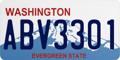 WA license plate ABV3301