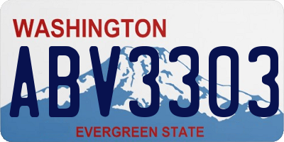 WA license plate ABV3303