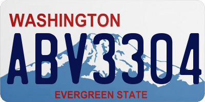 WA license plate ABV3304