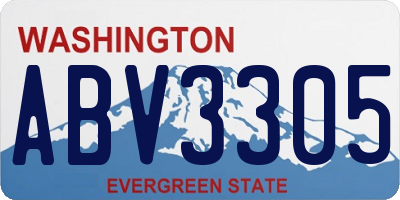 WA license plate ABV3305