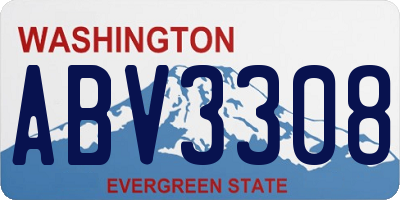 WA license plate ABV3308
