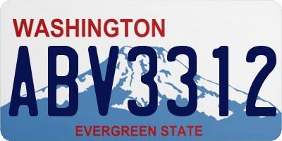 WA license plate ABV3312