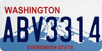 WA license plate ABV3314