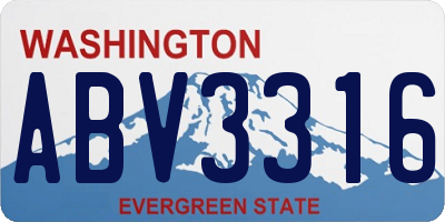 WA license plate ABV3316