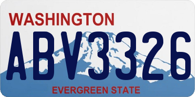 WA license plate ABV3326