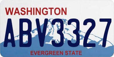 WA license plate ABV3327