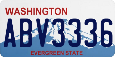 WA license plate ABV3336