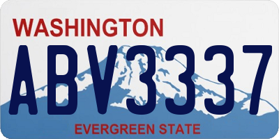 WA license plate ABV3337