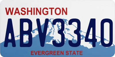 WA license plate ABV3340