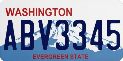 WA license plate ABV3345