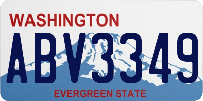 WA license plate ABV3349