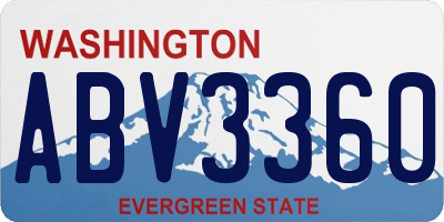 WA license plate ABV3360